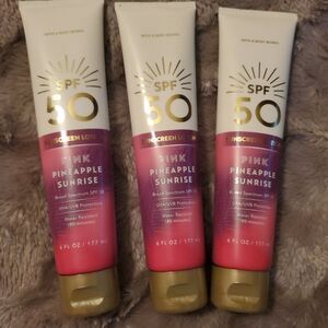 Bath & Body Works Pink Pineapple Sunrise SPF 50 Lotion 3 Pack
